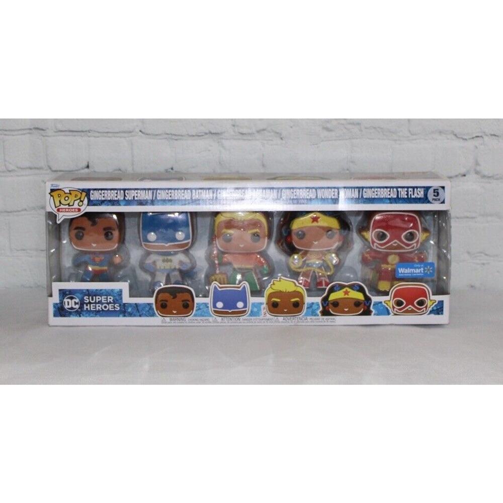 Funko Pop! DC Superheroes Gingerbread 5 Pack Walmart Exclusive Batman Superman